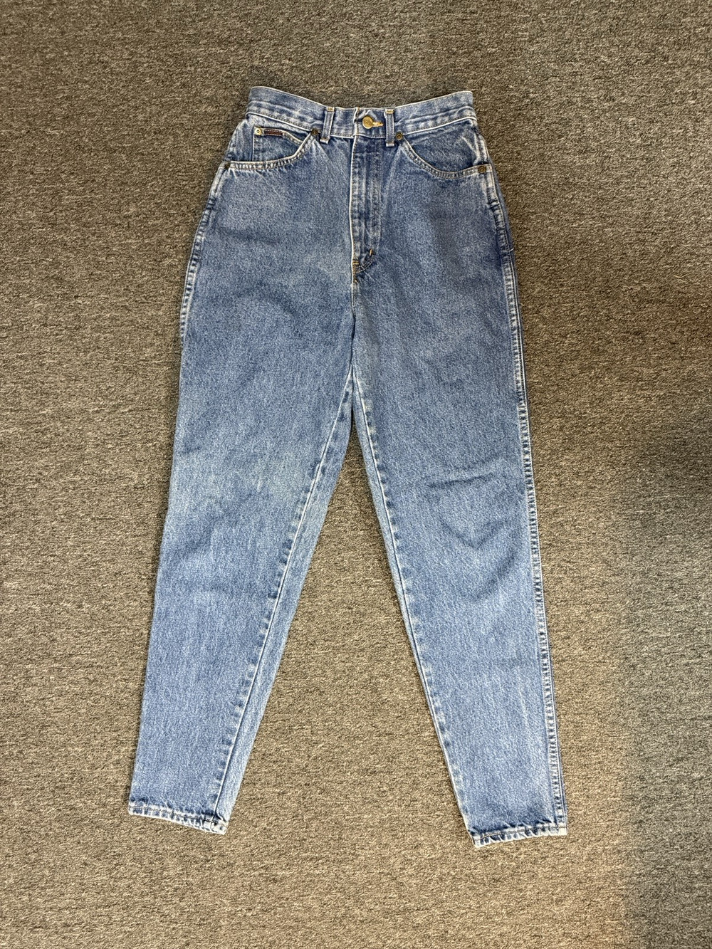 VTG Chic Blue Jeans Women's Size 7 Tall Made in USA High Rise Tapered Denim